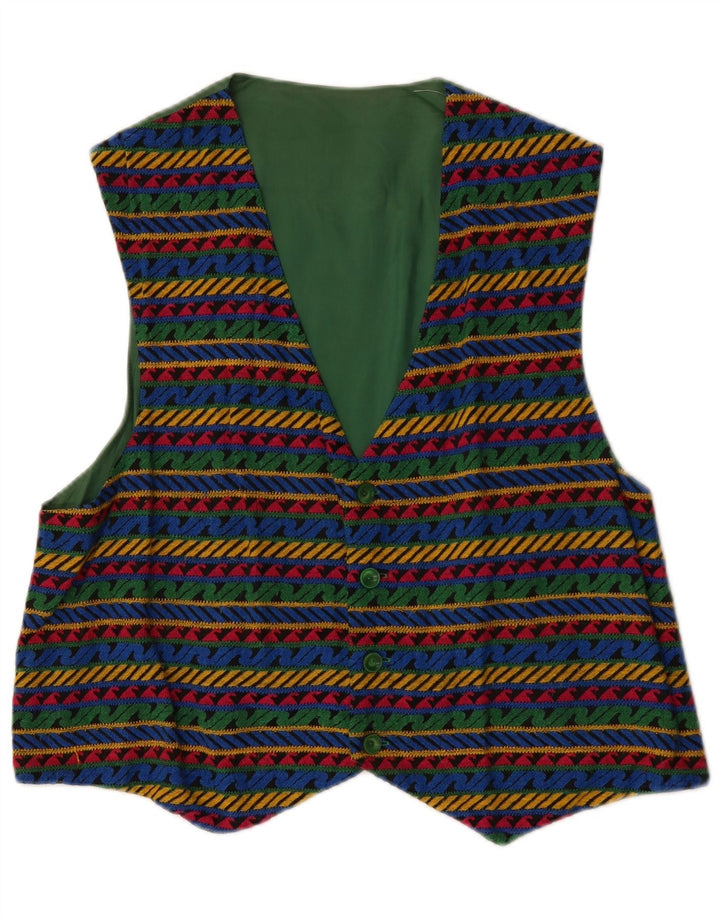 Gilet vintage da uomo XL multicolore geometrico
