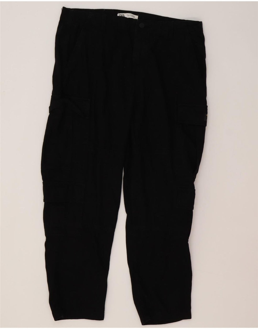 Pantaloni cargo dritti da uomo Zara EU 44 Large W34 L27 neri
