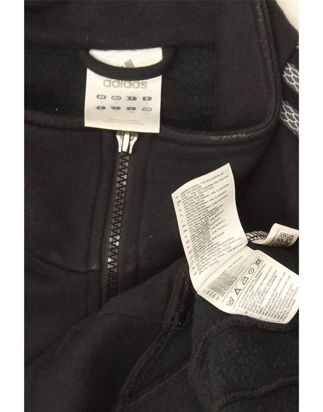 Giacca da tuta da uomo ADIDAS grande in cotone color block nero