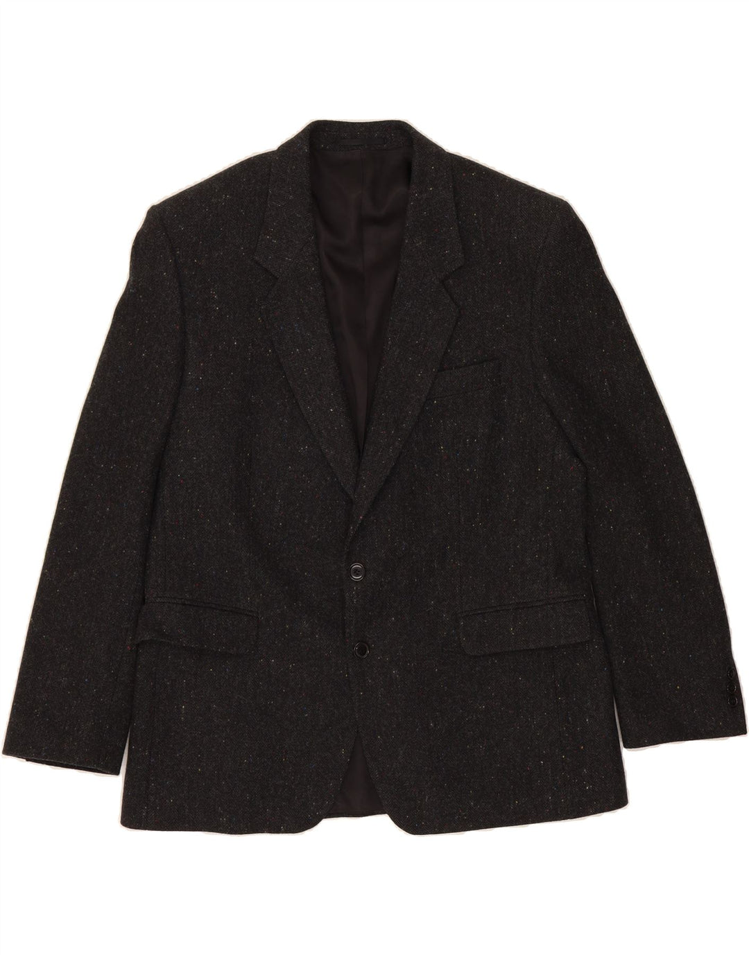 VARTEKS Mens 2 Button Blazer Jacket EU 44 XS Black Flecked New Wool Vintage Varteks and Second-Hand Varteks from Messina Hembry 