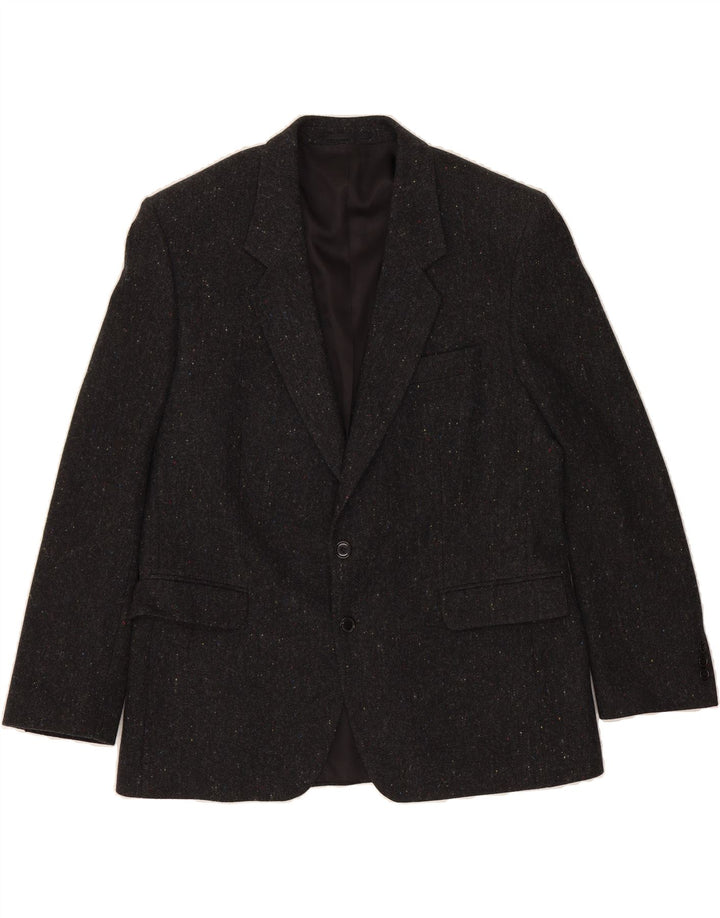 VARTEKS Mens 2 Button Blazer Jacket EU 44 XS Black Flecked New Wool Vintage Varteks and Second-Hand Varteks from Messina Hembry 