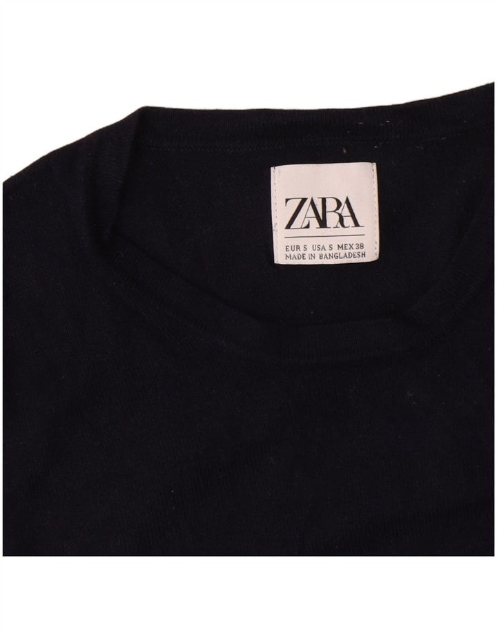 Maglione maglione girocollo da uomo Zara piccolo blu navy