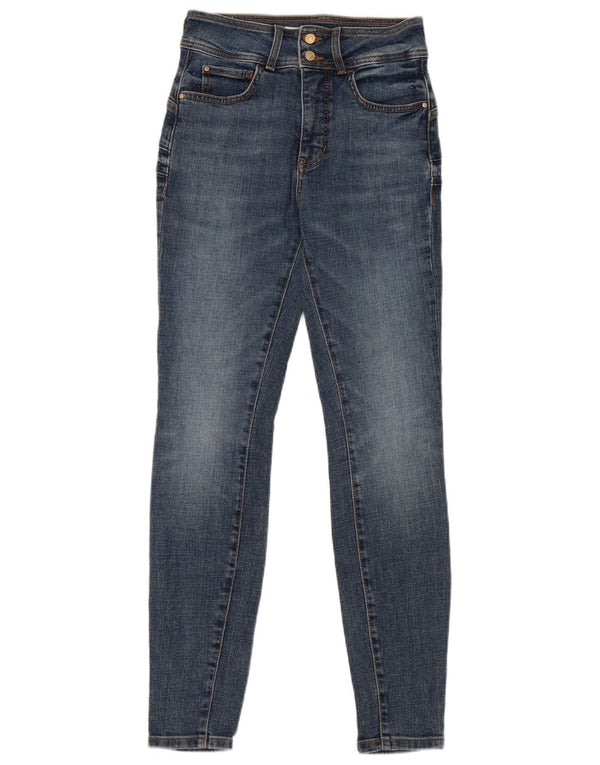Jeans skinny da donna a vita alta Guess W27 L28 cotone blu