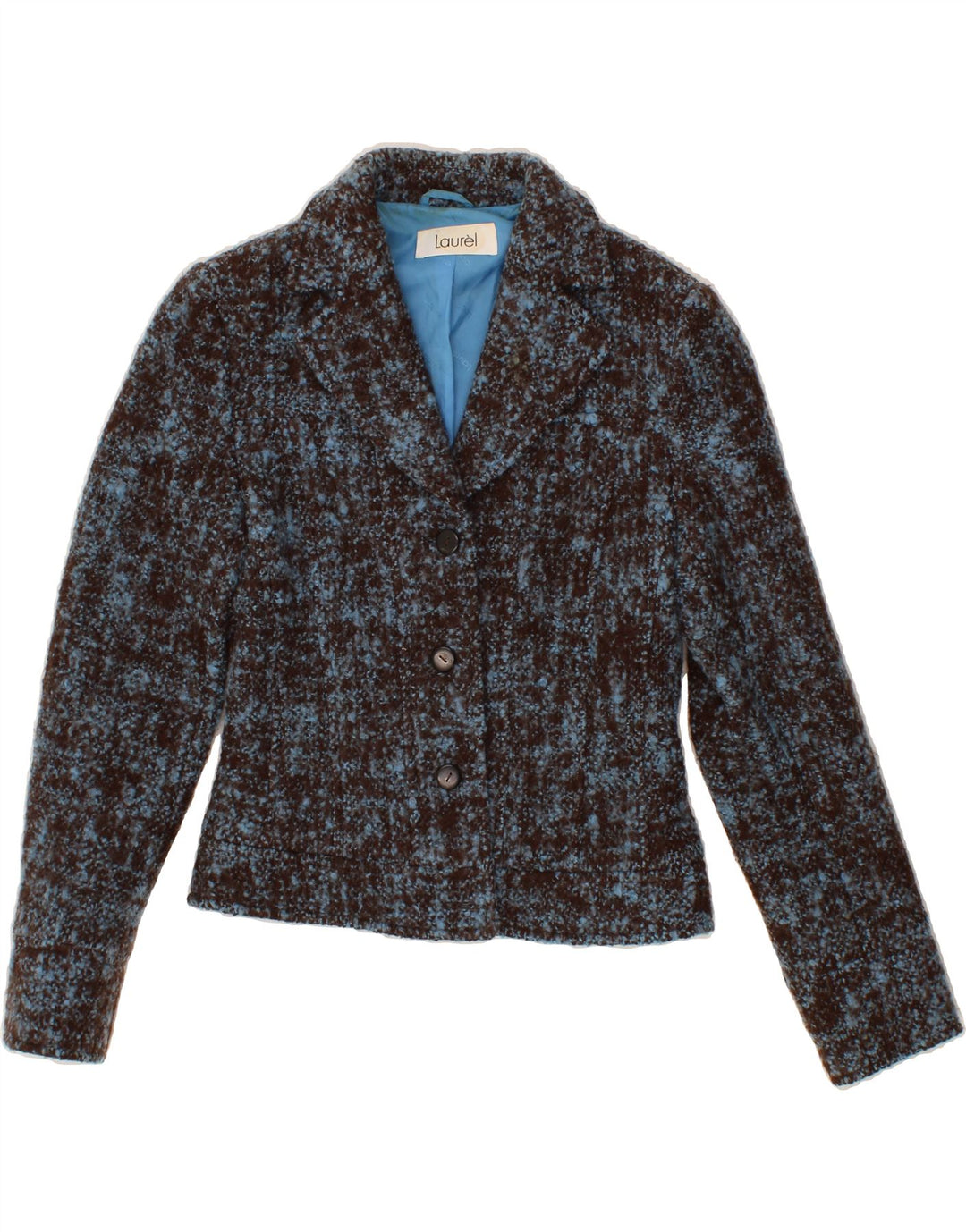 LAUREL Womens 3 Button Blazer Jacket EU 34 XS Grey Flecked Wool Vintage Laurel and Second-Hand Laurel from Messina Hembry 