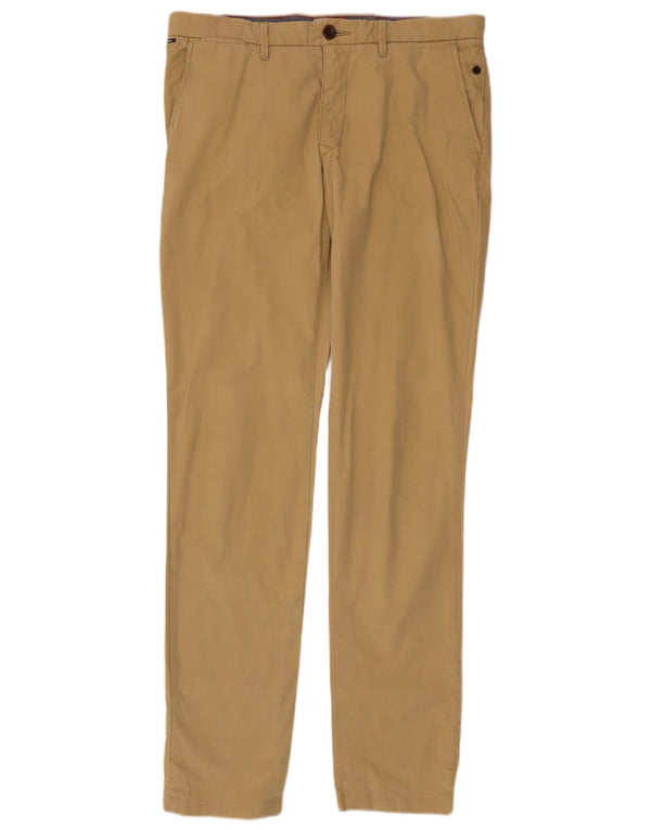 Pantaloni chino slim da uomo Tommy Hilfiger W33 L36 cotone beige