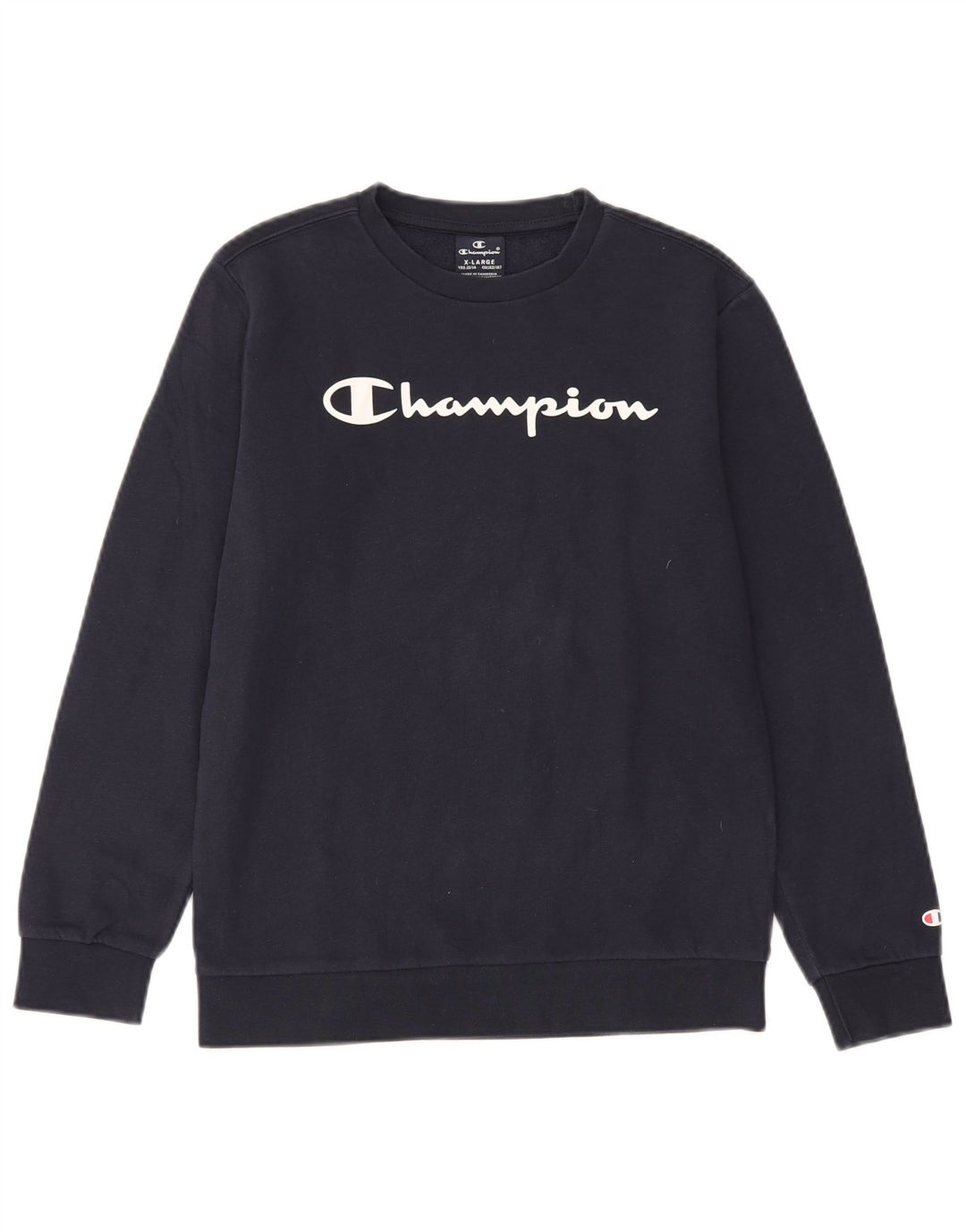 Felpa grafica Champion da ragazzo, 13-14 anni, XL, blu navy