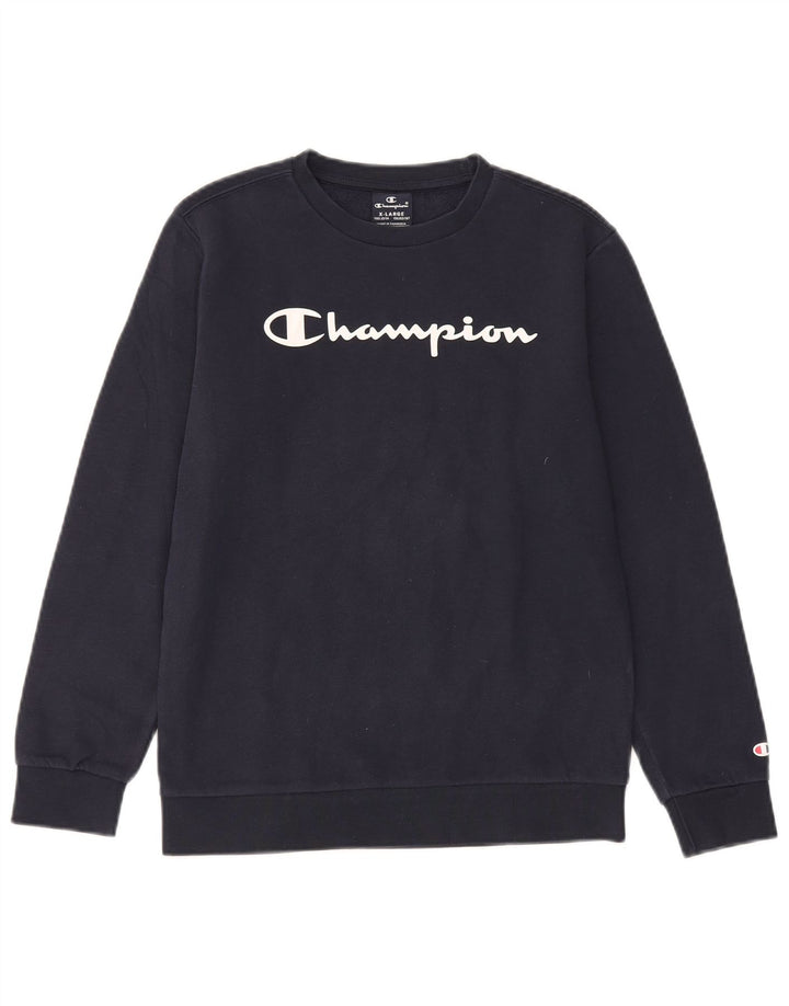 Felpa grafica Champion da ragazzo, 13-14 anni, XL, blu navy