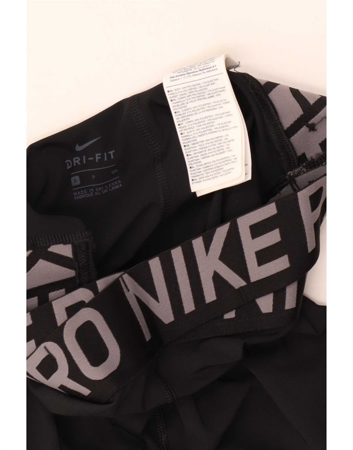 Leggings grafici Nike da donna Dri Fit UK 8 piccoli poliestere nero