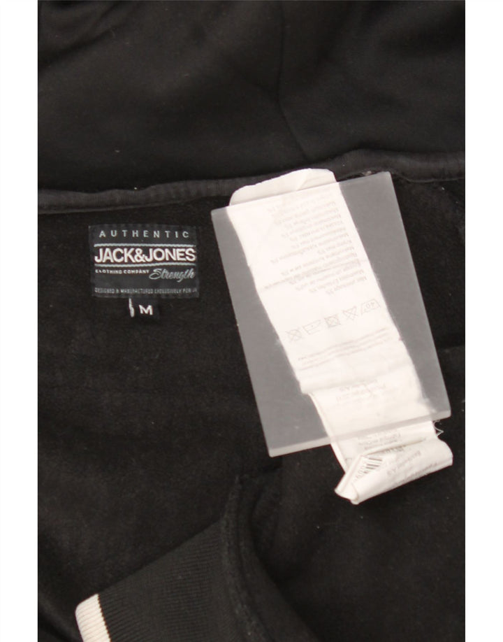 JACK & JONES Felpa con cappuccio e zip da donna UK 14 Medium Nero Colorblock