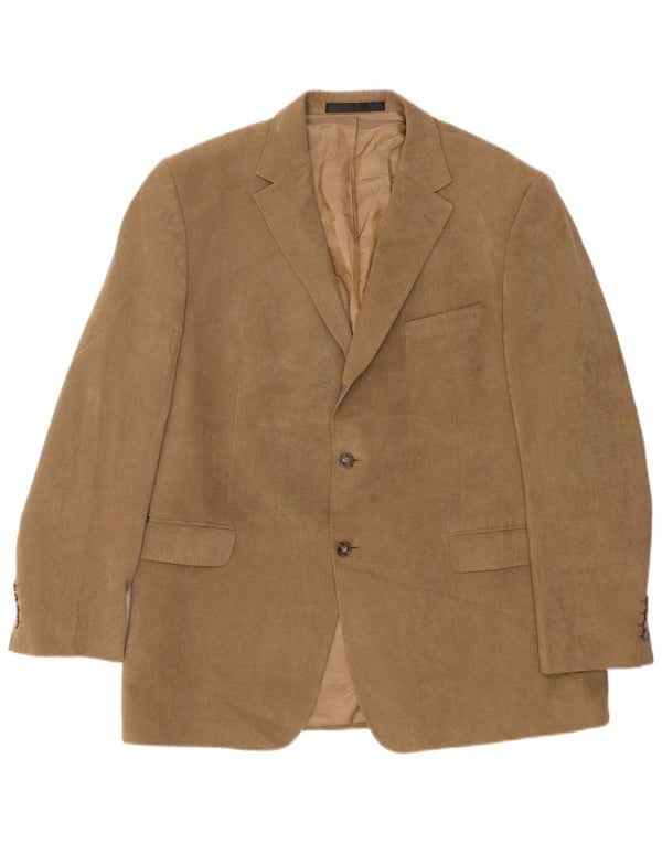 Giacca blazer a 2 bottoni da uomo Marks & Spencer UK 44 XL poliestere marrone