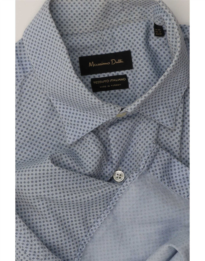Camicia da uomo Massimo Dutti taglia 43 grande blu maculato