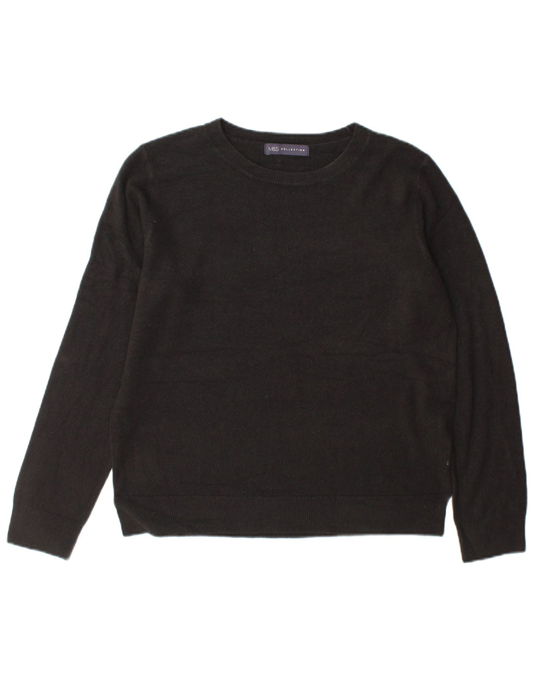 Maglione maglione girocollo da donna Marks & Spencer UK 14 acrilico nero medio