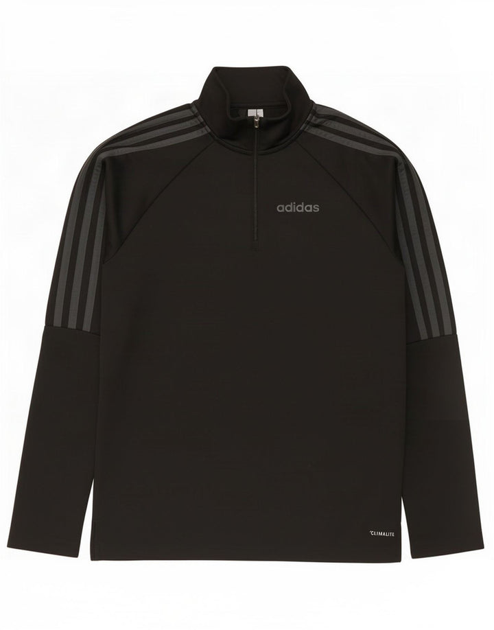 Adidas Uomo Climalite Zip Neck Pullover Tuta Top Small Poliestere Nero