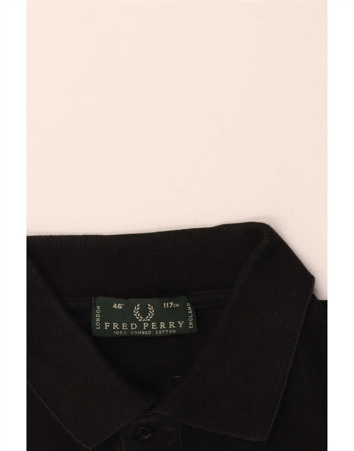 Polo da uomo Fred Perry grande in cotone nero