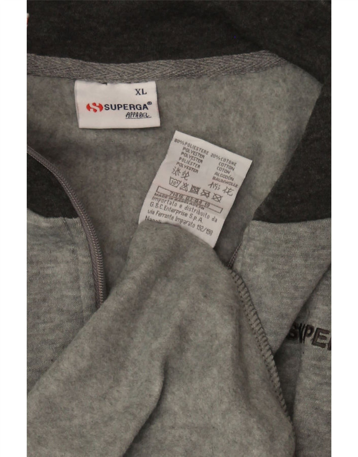 SUPERGA Mens Tracksuit Top Jacket XL Grey Colourblock Polyester Vintage Superga and Second-Hand Superga from Messina Hembry 