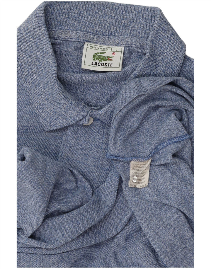 Polo da uomo a maniche lunghe Lacoste taglia 3 piccola in cotone blu