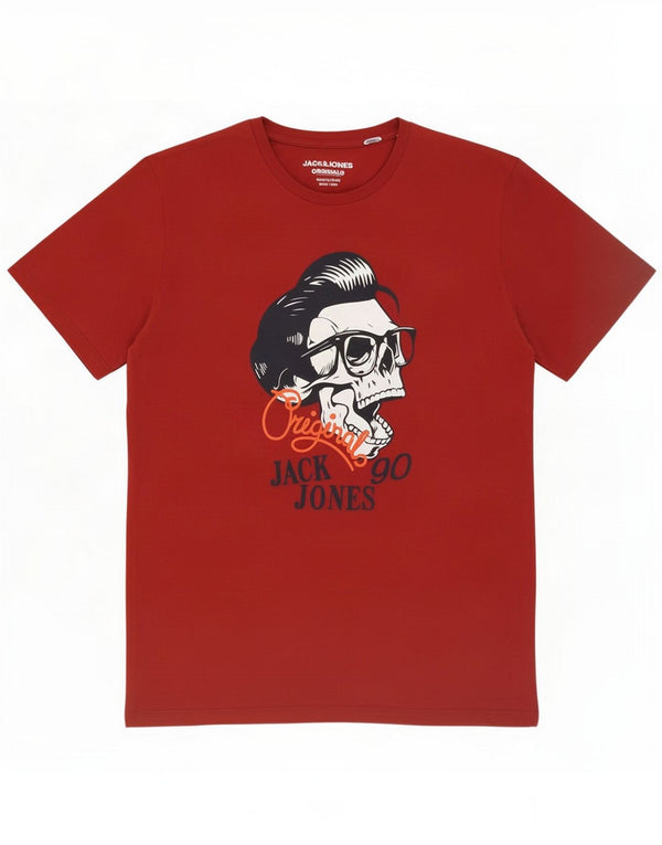 Jack & Jones T-shirt grafica da uomo XL Rosso Cotone