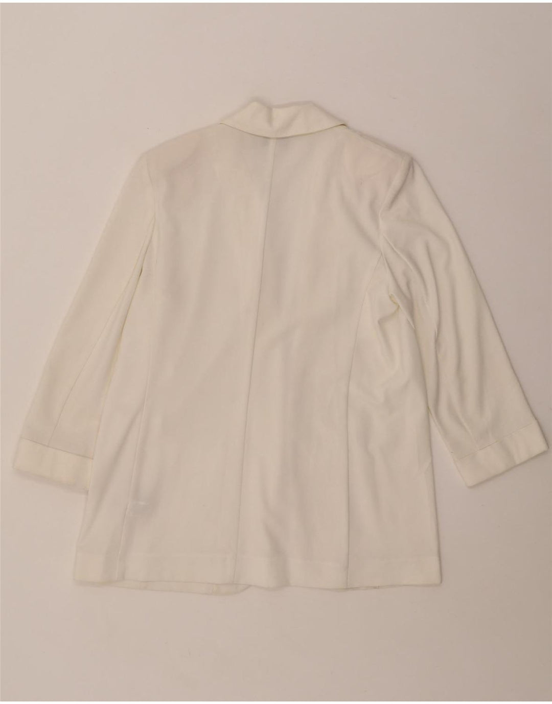 MARKS & SPENCER Giacca blazer aperta da donna con maniche a 3/4 UK 12 Medio Bianco