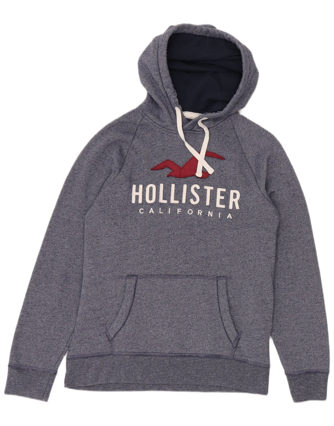 Felpa con cappuccio grafica da uomo HOLLISTER XL in cotone chiazzato blu