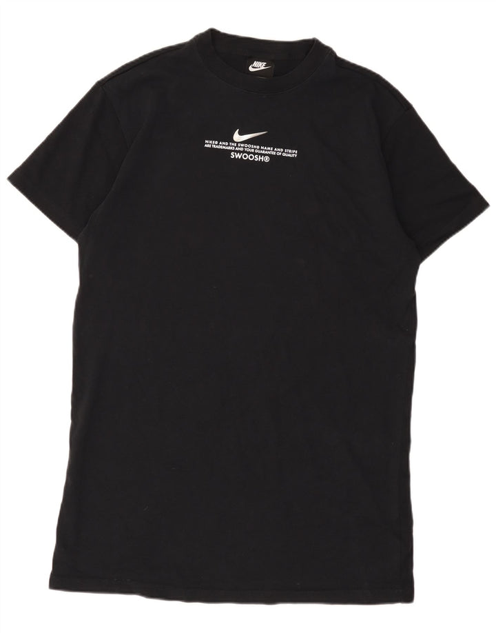 T-shirt grafica Nike Swoosh da uomo in cotone medio nero