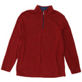 Felpa da uomo con collo con zip Izod, maglione XL, poliestere chiazzato rosso