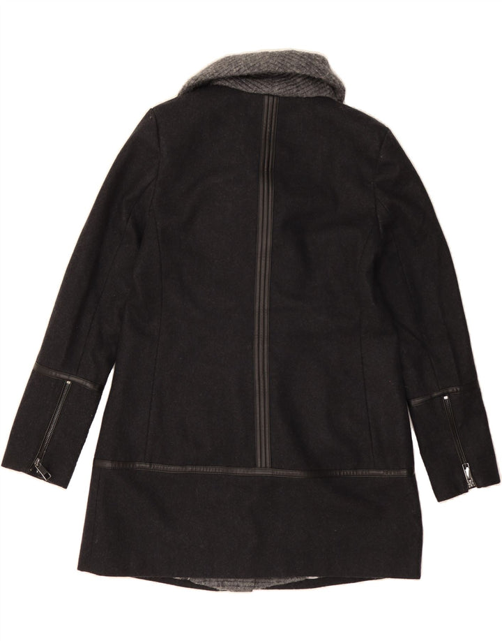 GUESS Womens Overcoat UK 8 Small Black Colourblock Wool Vintage Guess and Second-Hand Guess from Messina Hembry 