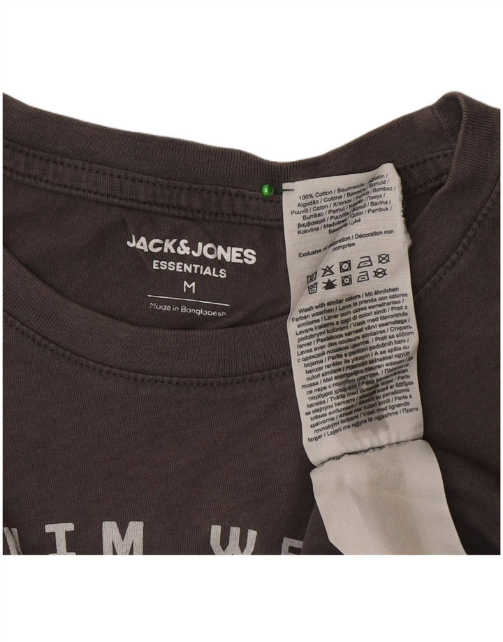 T-shirt grafica da uomo Jack & Jones Top in cotone grigio medio