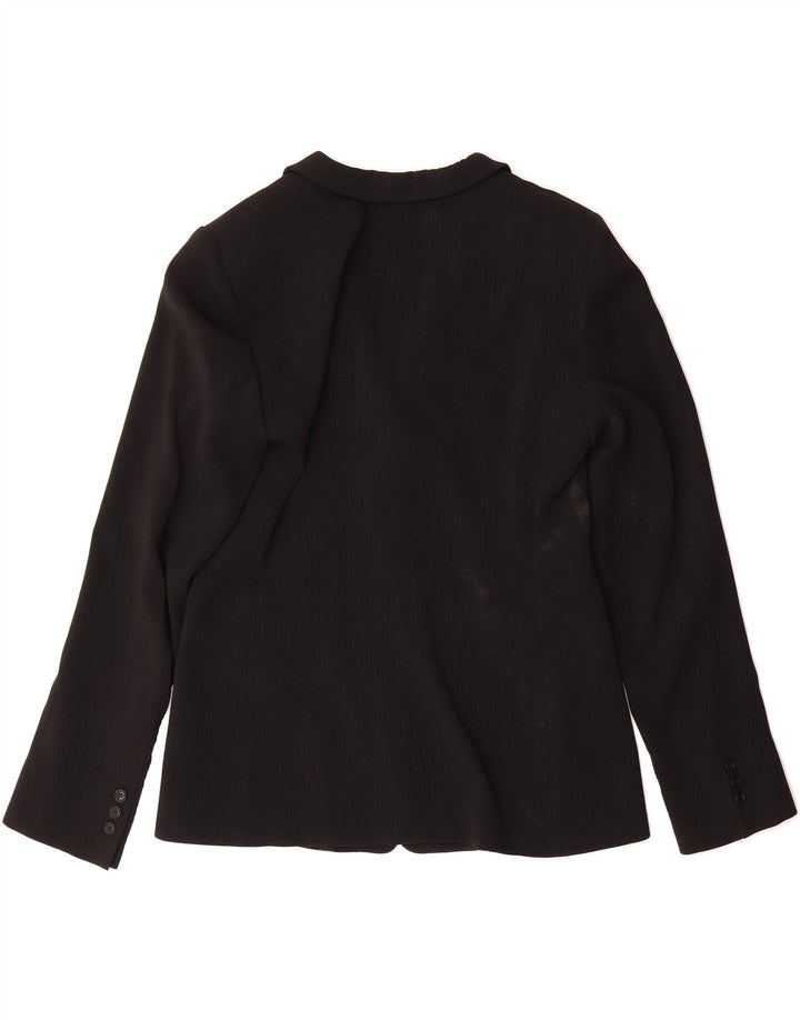 ARMANI COLLEZIONI Womens Blazer Jacket IT 46 Large Black Pinstripe Vintage Armani Collezioni and Second-Hand Armani Collezioni from Messina Hembry 