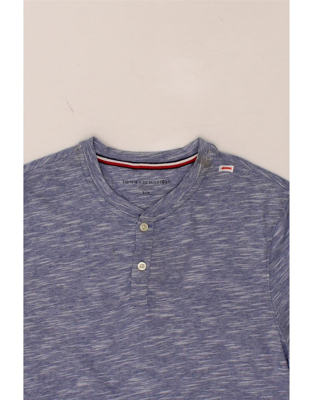 TOMMY HILFIGER Mens T-Shirt Top Small Blue Flecked Cotton Vintage Tommy Hilfiger and Second-Hand Tommy Hilfiger from Messina Hembry 