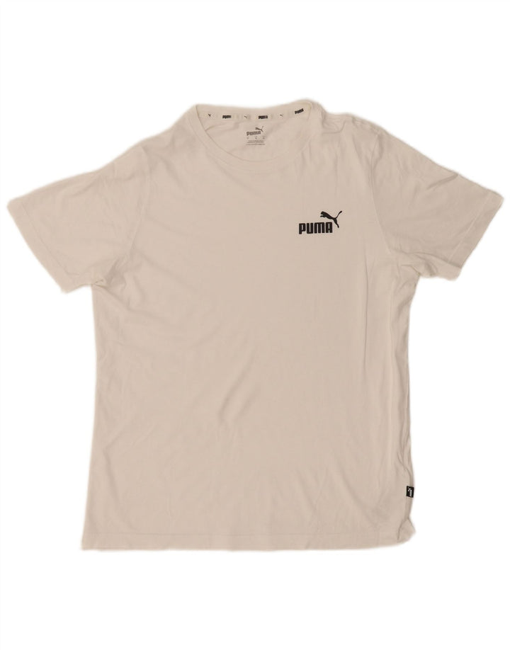T-shirt da uomo Puma Top in cotone bianco medio