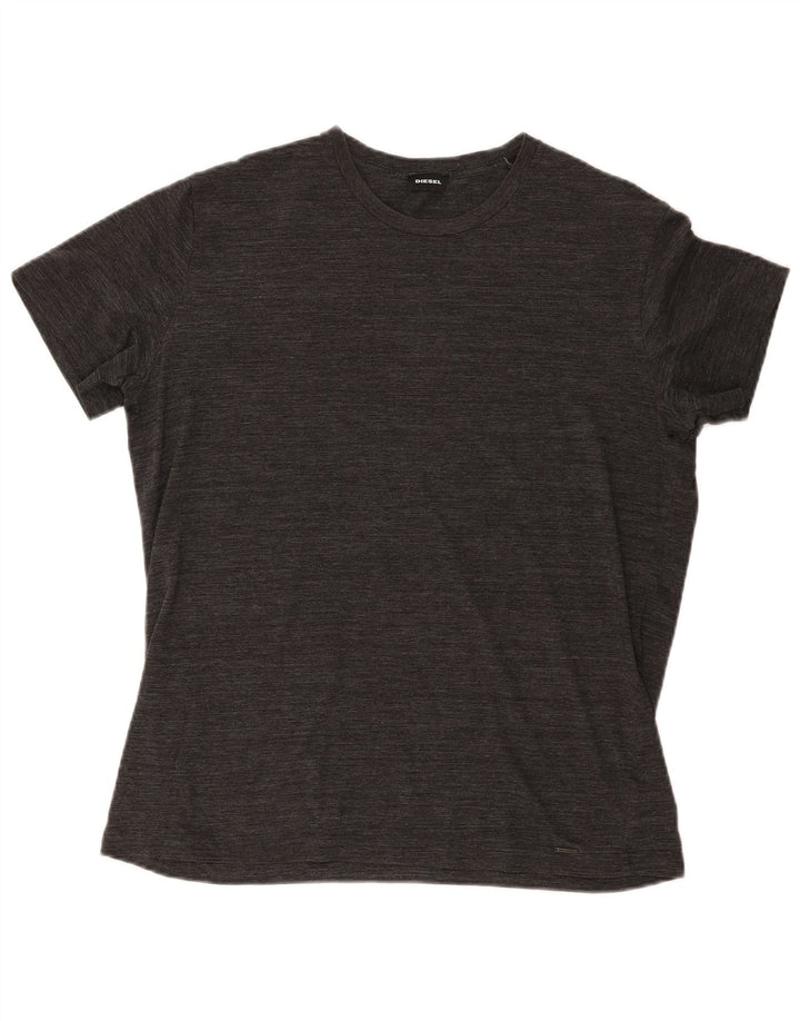 T-shirt da uomo Diesel Top XL in cotone chiazzato grigio