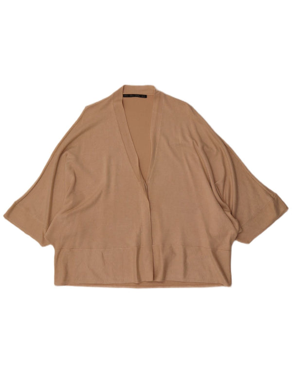 Maglione cardigan aperto oversize a pipistrello da donna Zara UK 14 Beige medio