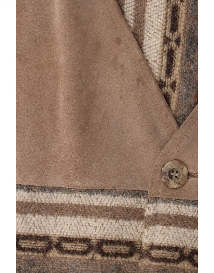 Gilet utility da uomo vintage UK 38 lana geometrica grigio medio