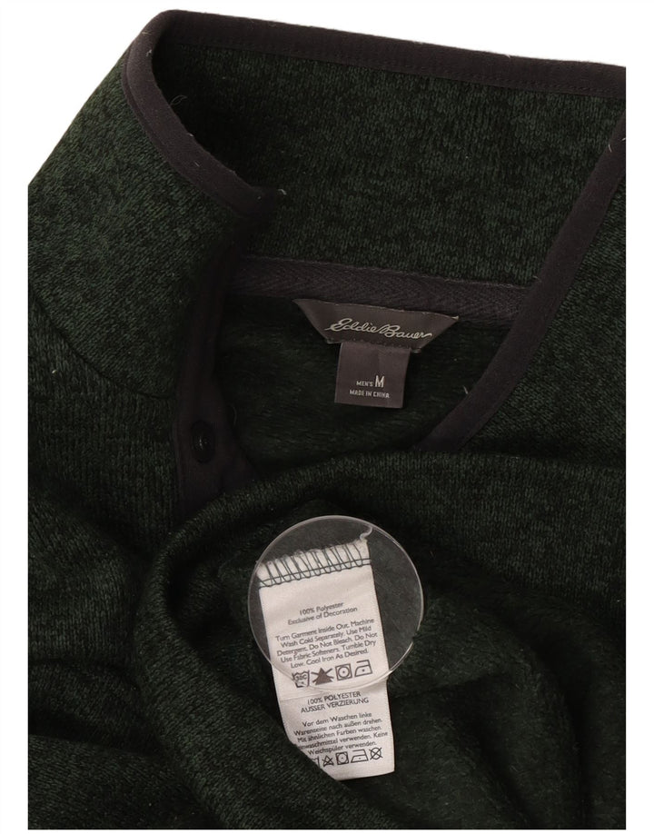 Felpa da uomo con collo abbottonato Eddie Bauer, verde medio screziato
