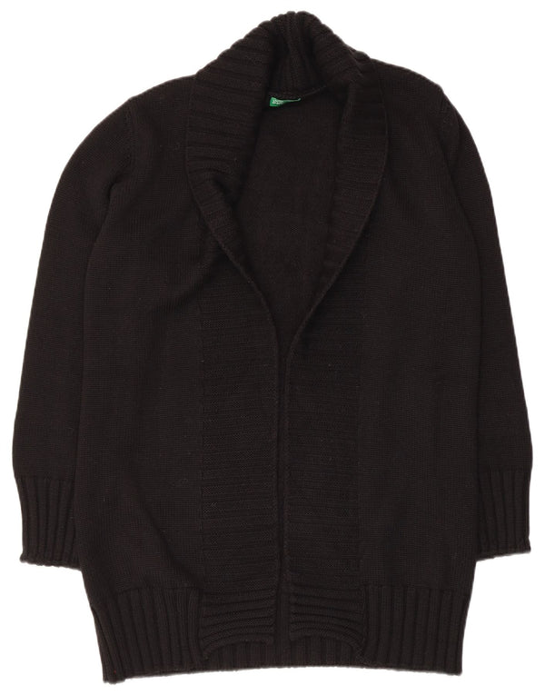 Maglione cardigan aperto da donna Benetton UK 12 medio nero