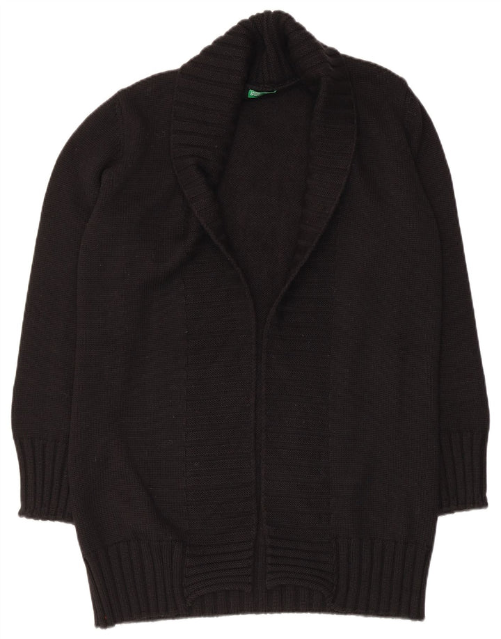 Maglione cardigan aperto da donna Benetton UK 12 medio nero
