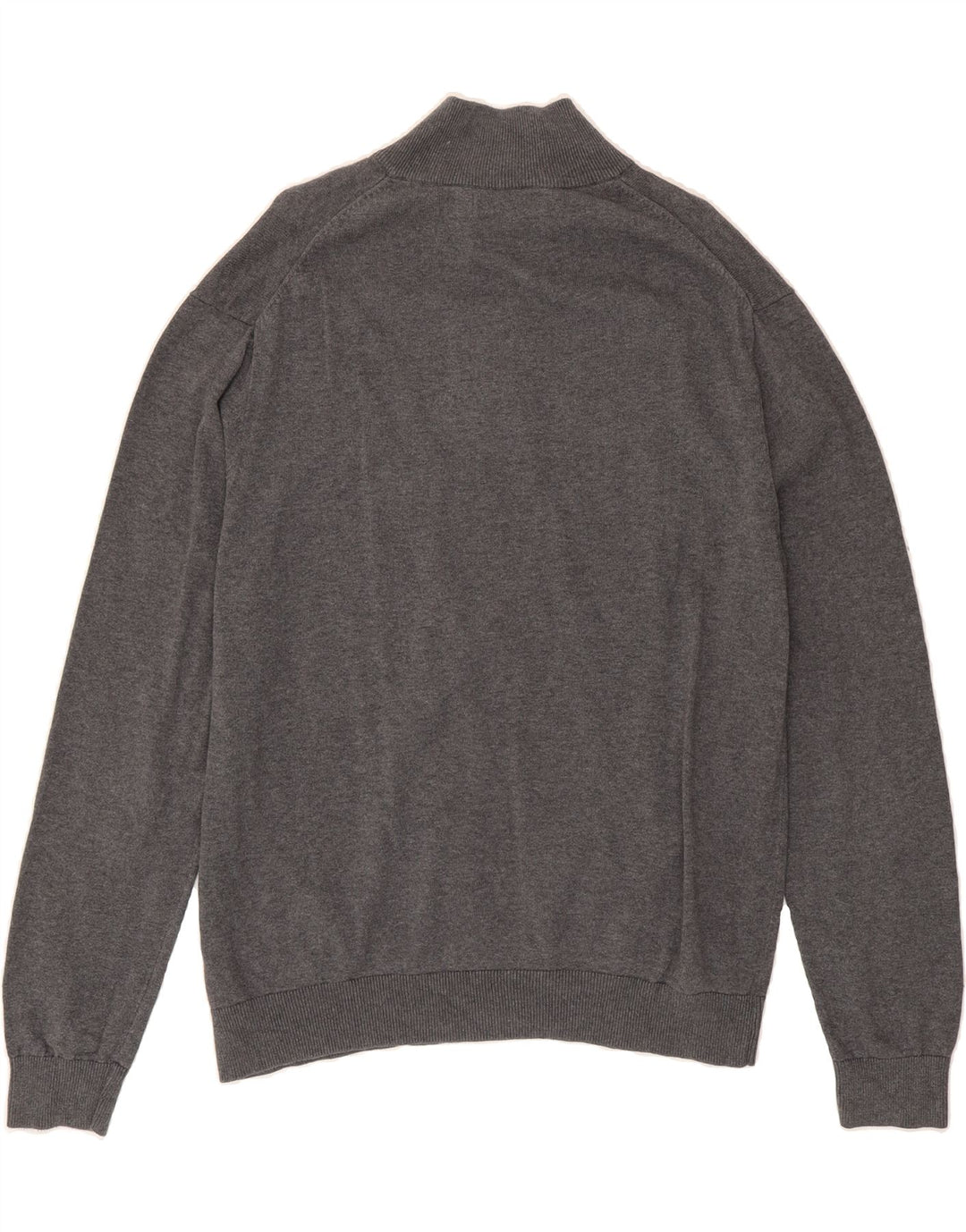 NAUTICA Mens Zip Neck Jumper Sweater Large Grey Cotton Vintage Nautica and Second-Hand Nautica from Messina Hembry 