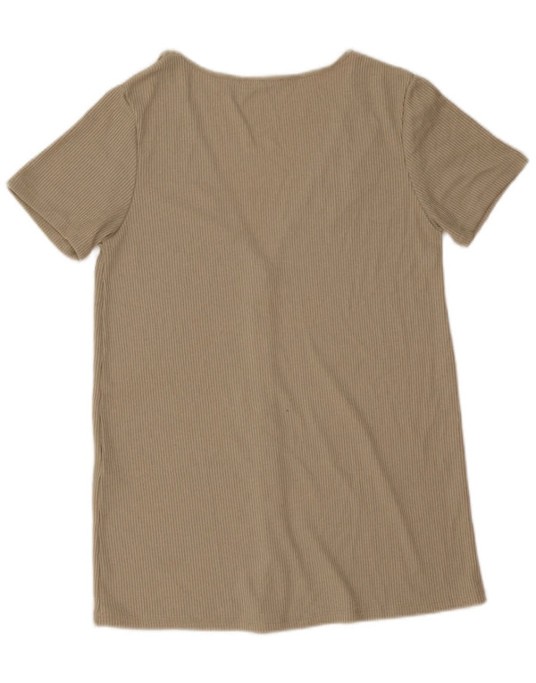 Camicia a maniche corte da donna Zara UK 14 Viscosa beige medio