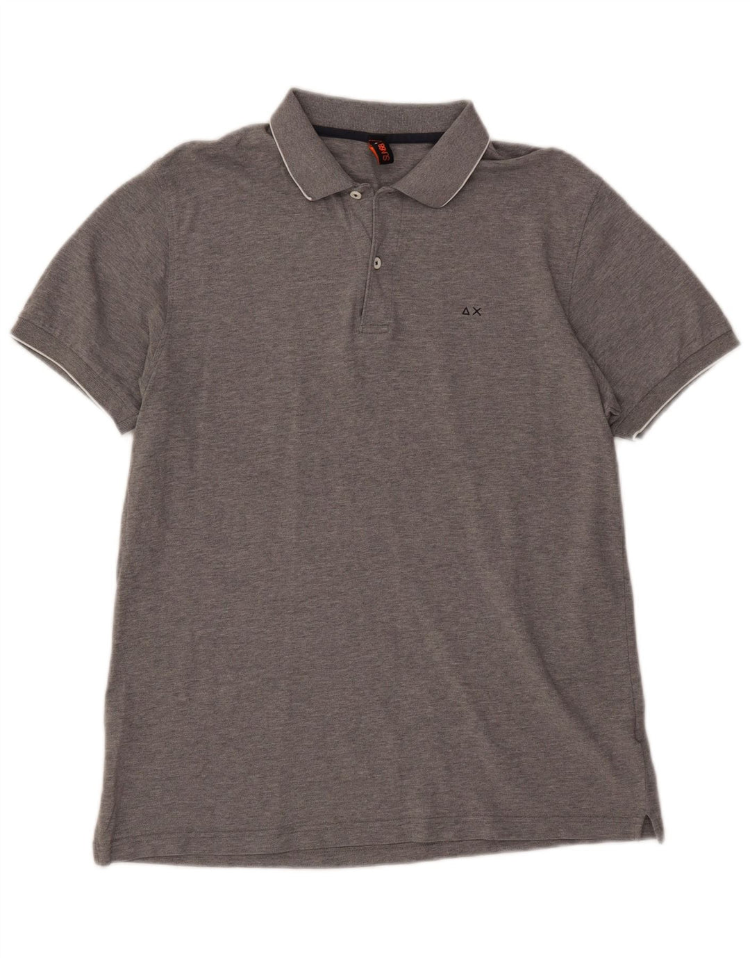 Polo da uomo SUN68 XL in cotone screziato grigio