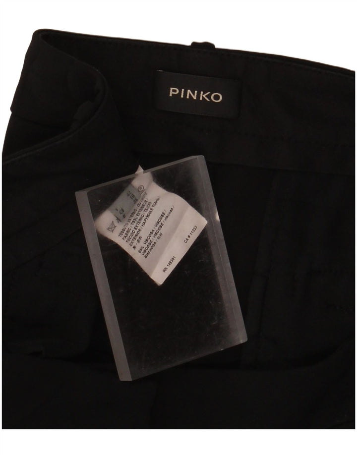 Pantaloni chino slim da donna Pinko UK 10 Small W30 L30 viscosa nera