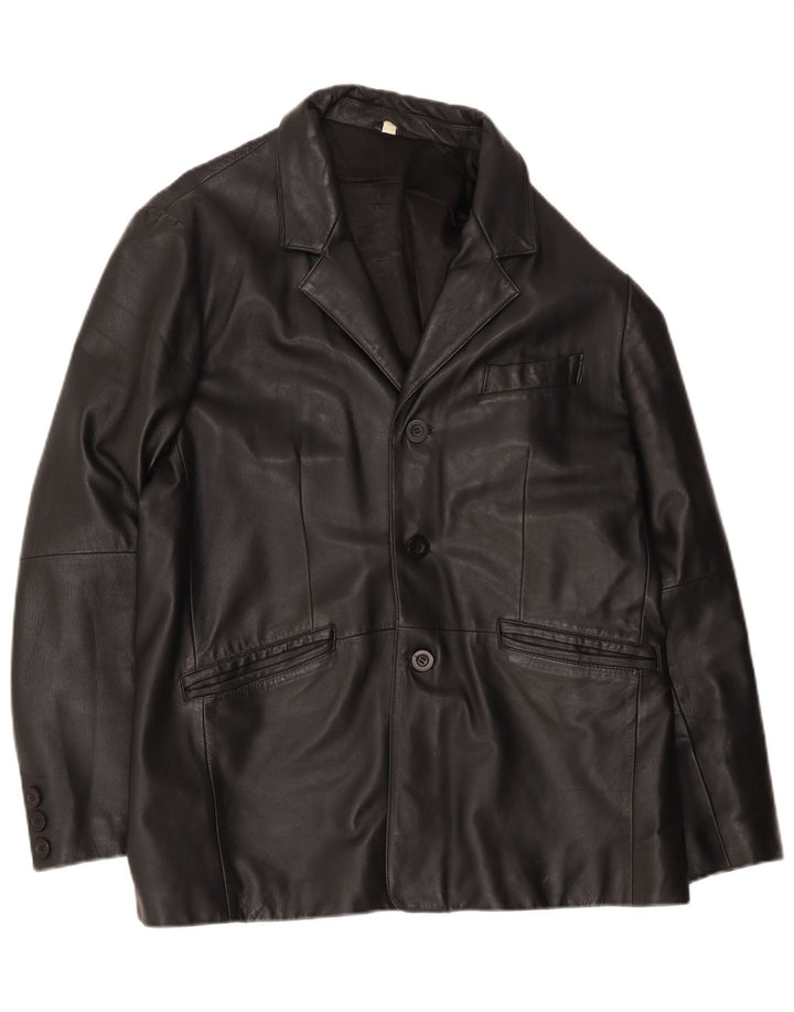 Giacca in pelle vintage da uomo EU 56 XL Nera