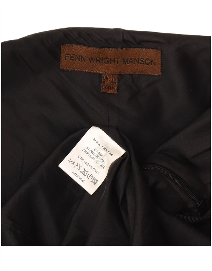 Abito a trapezio da donna Fenn Wright Manson UK 16 grande seta nera