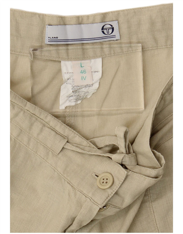 Pantaloncini cargo da donna Sergio Tacchini IT 46 Large W34 Lino verde