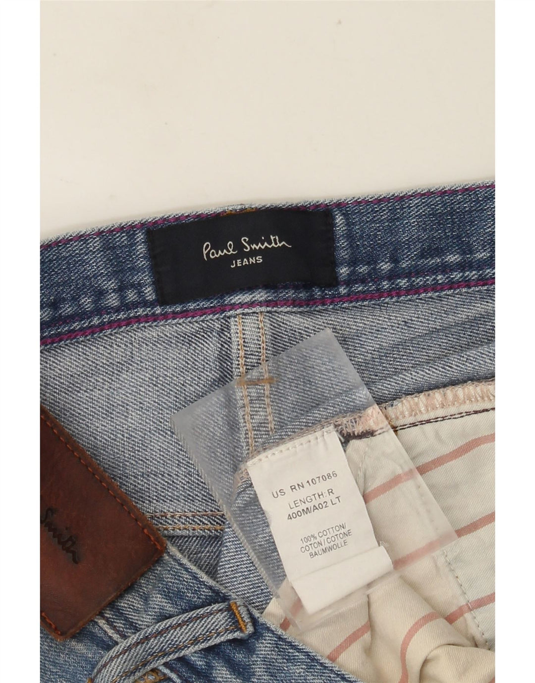 Jeans dritti da uomo PAUL SMITH W34 L32 cotone blu