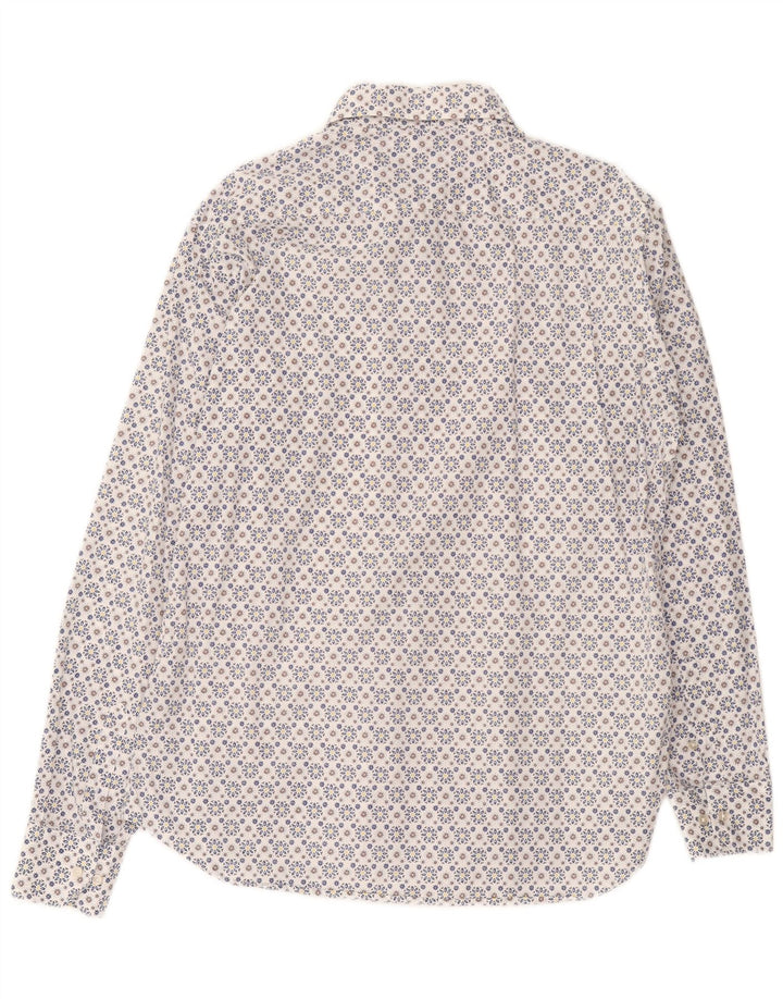 Camicia da uomo Ritz taglia 44 17 1/2 XL cotone floreale bianco