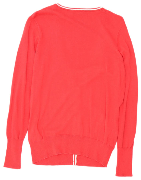 Maglione cardigan da donna Fred Perry UK 10 piccolo cotone rosso