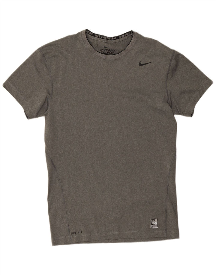 T-shirt a compressione da uomo Nike Top 2XL poliestere chiazzato grigio
