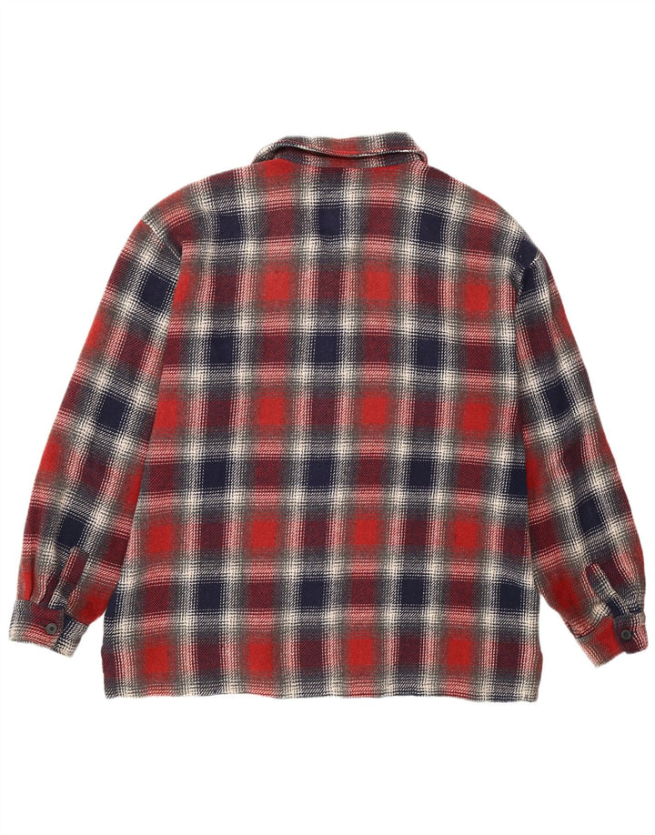 Camicia da uomo a quadri Chewan XL a quadri rossi