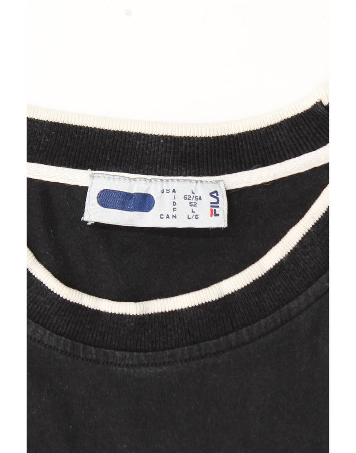 T-shirt grafica da uomo FILA Top grande nera