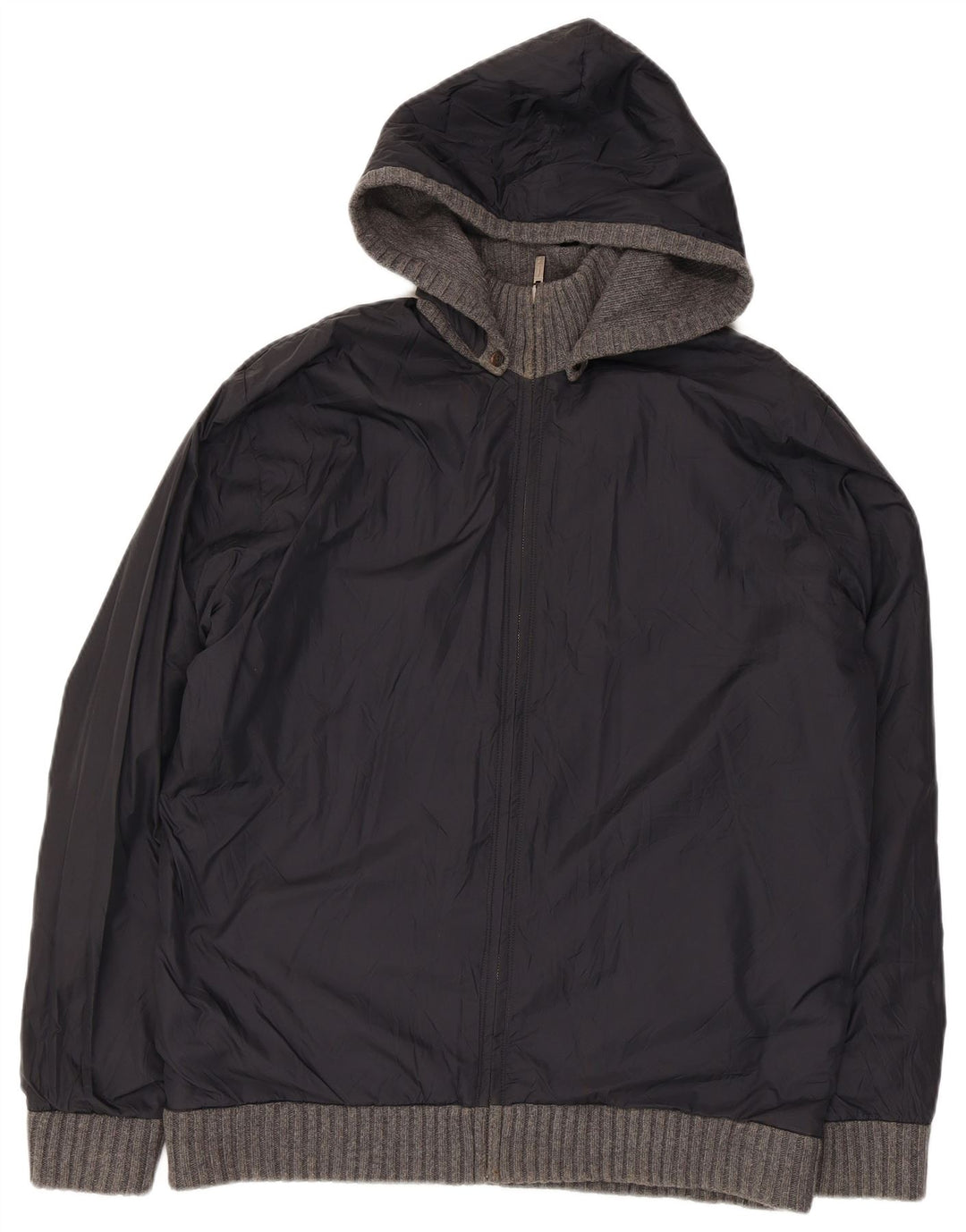 Giacca reversibile in maglia con cappuccio da uomo Massimo Dutti UK 42 XL Grigio